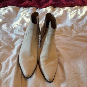 rag & bone Cream Leather Heeled Boots